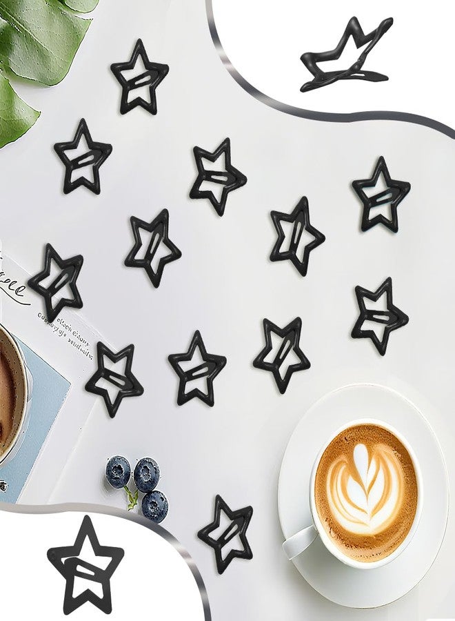 FZWONVUC 64 Pcs Cute Metal Star Snap Hair Clips for Women Girls,Small Barrettes for Thin/Fine/Short Hair,Strong Hold Hair Accessories (Black) - Image 3